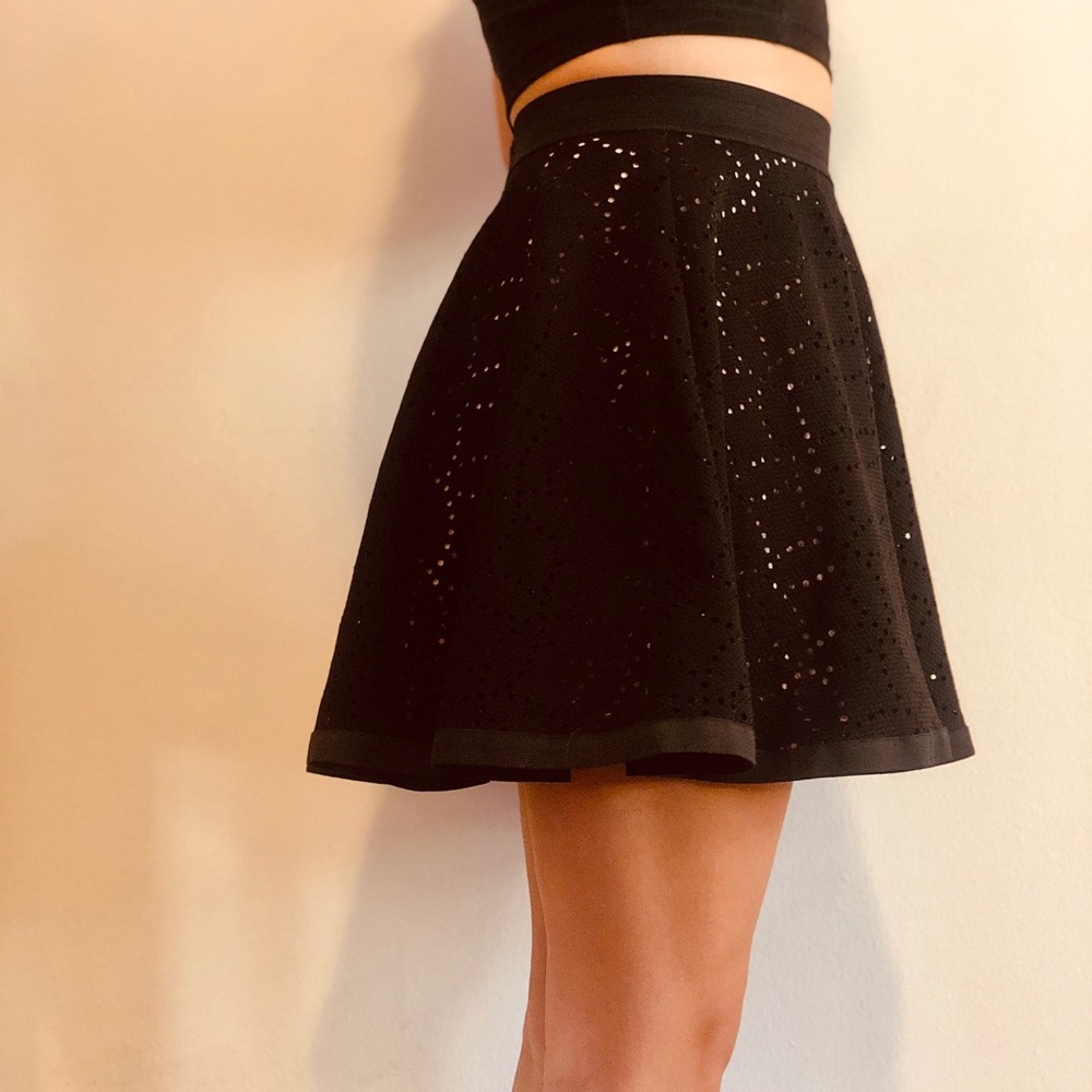 2-Layer Cutout Pattern Skater Skirt by Nasty Gal